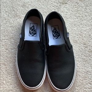 Vans Asher Perforated Leather Slip Ons